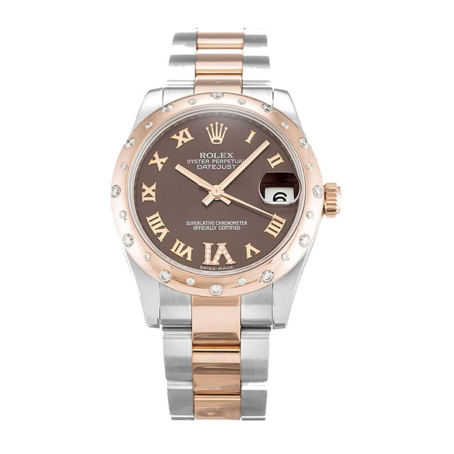 rolex-datejust-chocolate-roman-numeral-diamond Rolex Datejust 178341 Superior Replica - Image 1