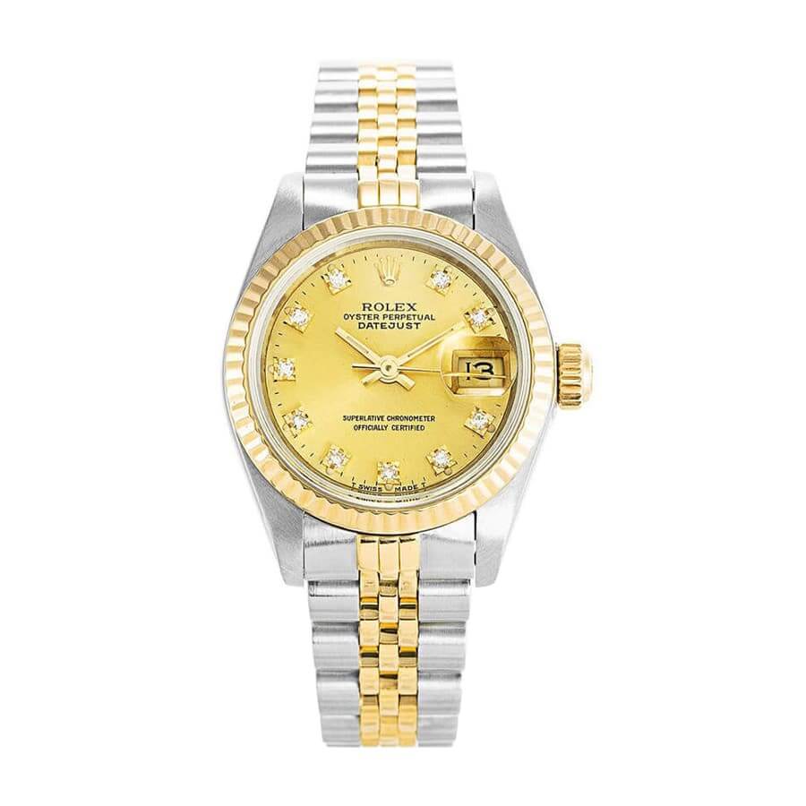 rolex-datejust-yellow-gold-steel-diamond-69173 Rolex Datejust 69173 Diamond Dial "Jubilee" High-End Replica 1:1 - Image 1