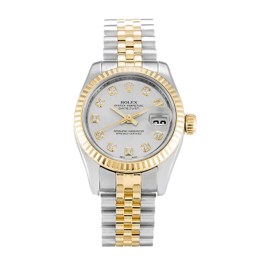 rolex-datejust-yellow-gold-steel-silver-diamond-179173 Rolex Datejust 179173 "Yellow Gold & Diamond" Ultra Realistic Replica - Image 1