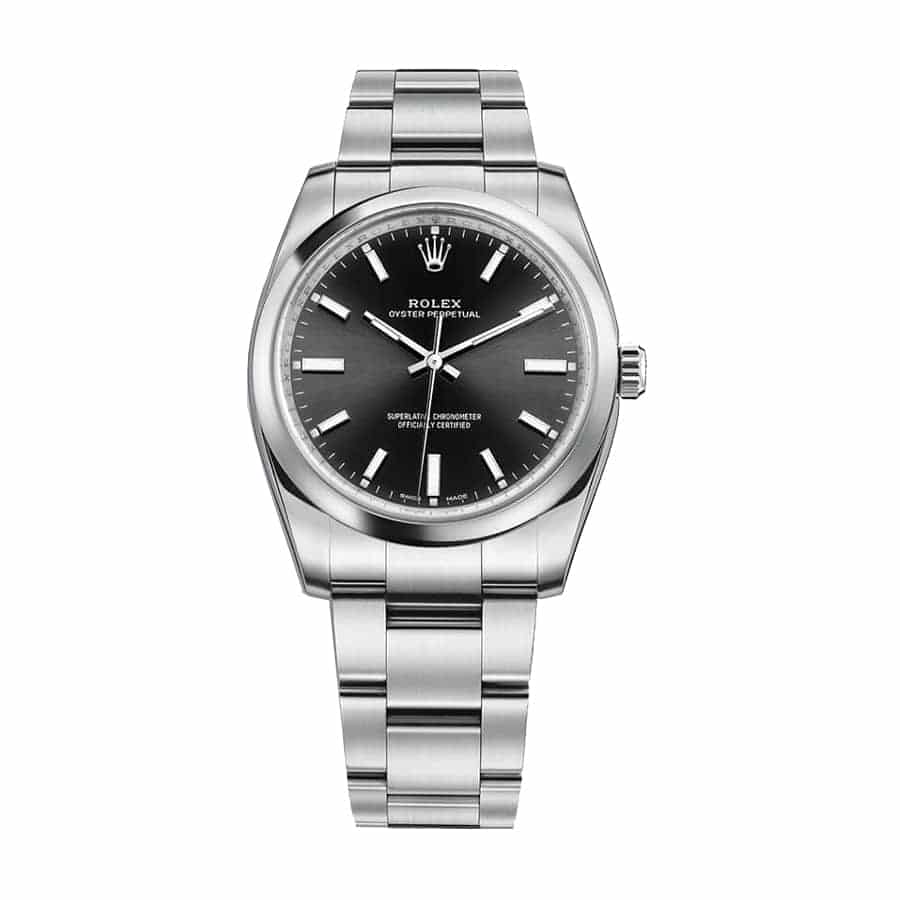 rolex-oyster-perpetual-automatic-black-dial-ladies-114200-replica-1 Rolex Air-King 114200 Oyster Perpetual "Black Dial" Signature Replica 1:1 - Image 1