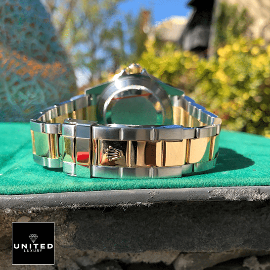 Rolex Submariner 16613 "Serti Two-Tone" Top Grade Clone 1:1 rolex submariner 16613 replica back Rolex Submariner 16613 Two Tone Stainless Steel Bracelet Fold Clasp on the Rolex Logo Replica