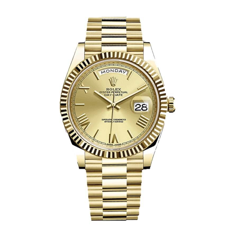 rolex-day-date-228238-40mm-kw-yellow-gold-champagne-dial Rolex Day-Date 228238-0007 "President" Swiss Super Clone - Image 1