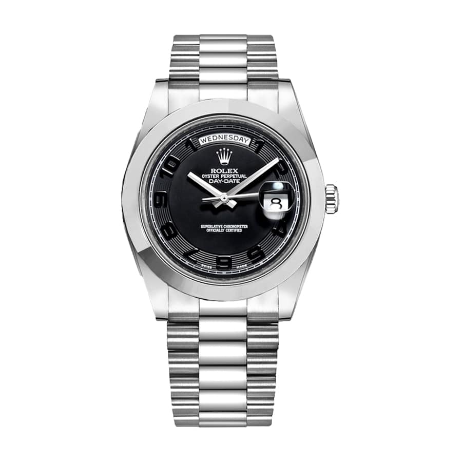 rolex-day-date-ii-218206 Rolex Day-Date 218206 "Black Dial" Supreme Replica Edition - Image 1