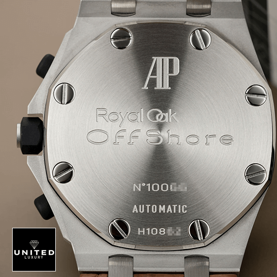 Audemars Piguet Royal Oak Offshore 26170ST.OO.D091CR.01 "Safari" Precision Clone audemars piguet royal oak offshore safari 26170ST.OO .D091CR.01 replica case Audemars Piguet Royal Oak Offshore Automatıc Steel Case Replica upside view