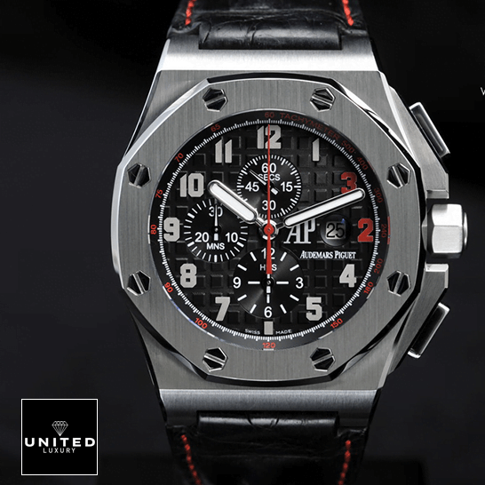 Audemars Piguet Royal Oak Offshore 26133ST.OO.A101CR.01 "Shaquille O'Neal" Exceptional Replica 1:1 audemars piguet royal oak offshore shaquille dial Audemars Piguet Royal Oak Black Dial Replica black background