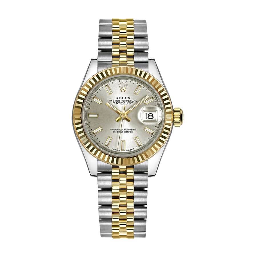 rolex-datejust-28mm-279173-steel-yellow-gold-automatic-silver-dial Rolex Lady-Datejust 279173 MOP Diamond Dial Super Clone Edition - Image 1