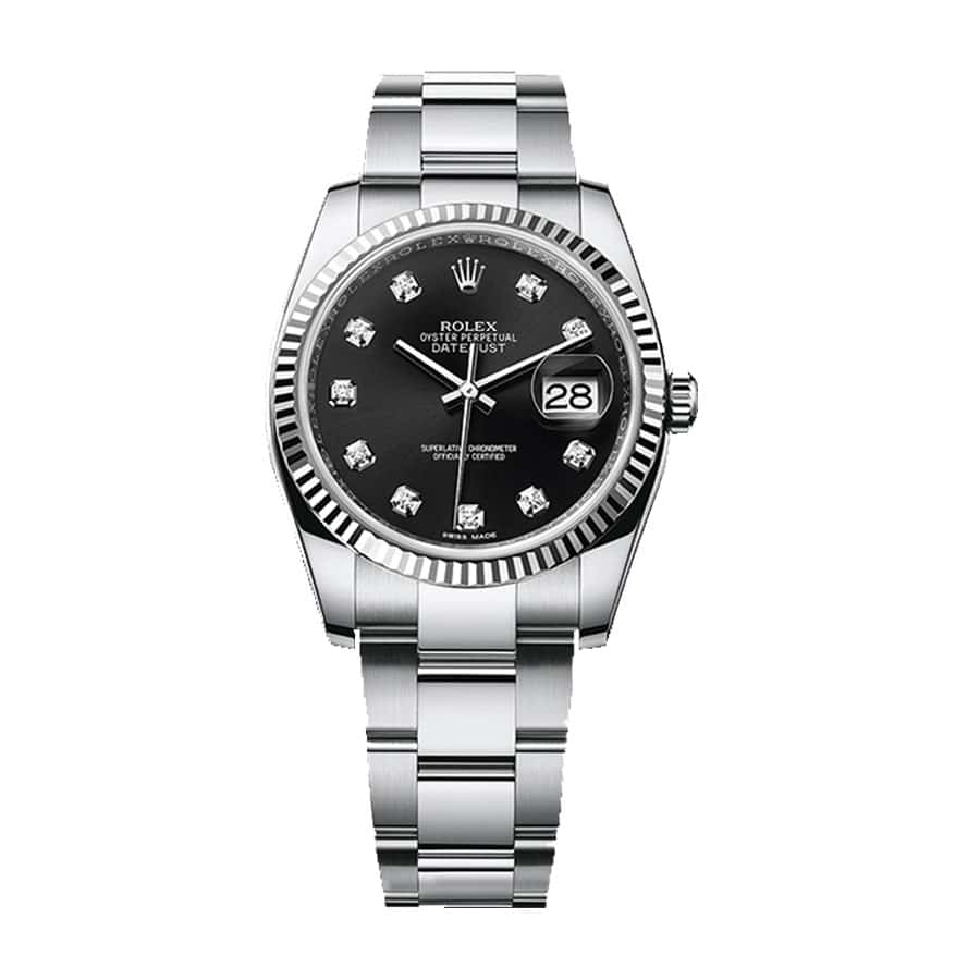 rolex-datejust-28mm-279174-white-gold-automatic-dark-grey-dial Rolex Lady-Datejust 279174 White Gold Fluted Bezel Precision Replica Edition - Image 1