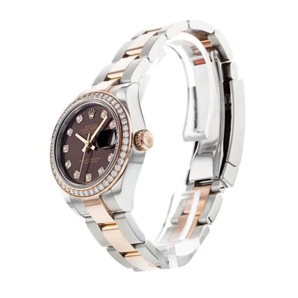 New Arrivals rolex datejust 28mm 279381rbr steel everose gold diamond automatic chocolate with diamond dial replica