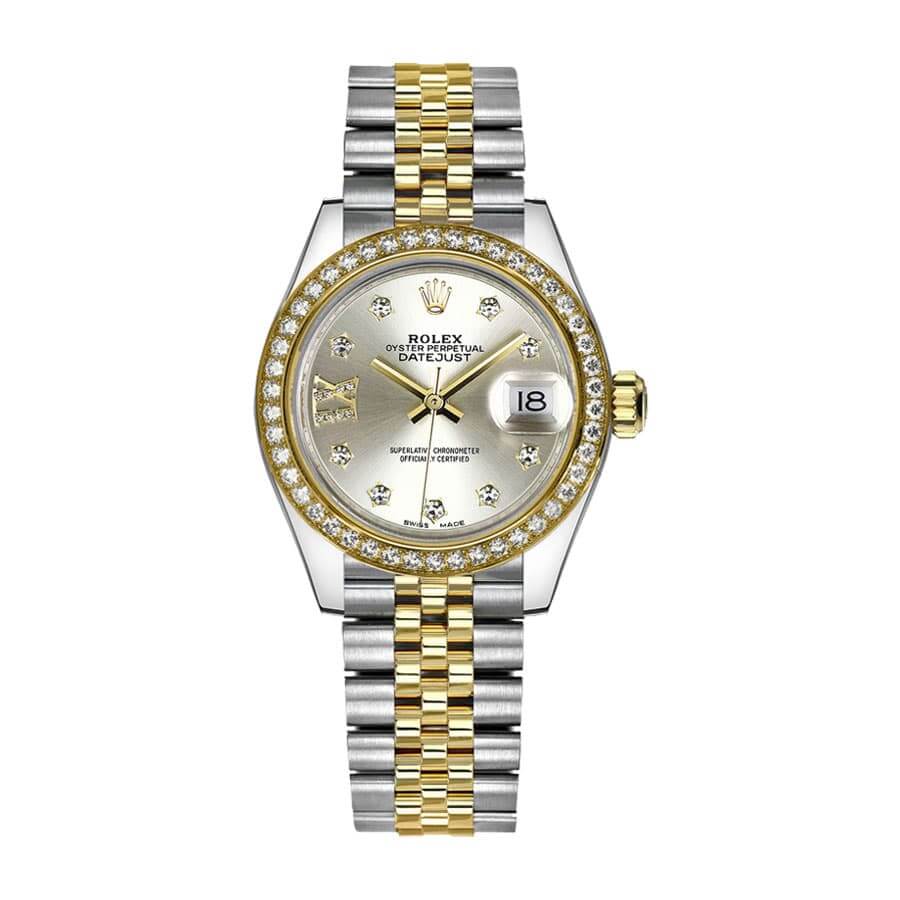 rolex-datejust-28mm-279383rbr-yellow-gold-automatic-champagne-diamond-dial-1 Rolex Lady-Datejust 279383RBR Champagne Diamond Master Clone Quality - Image 1