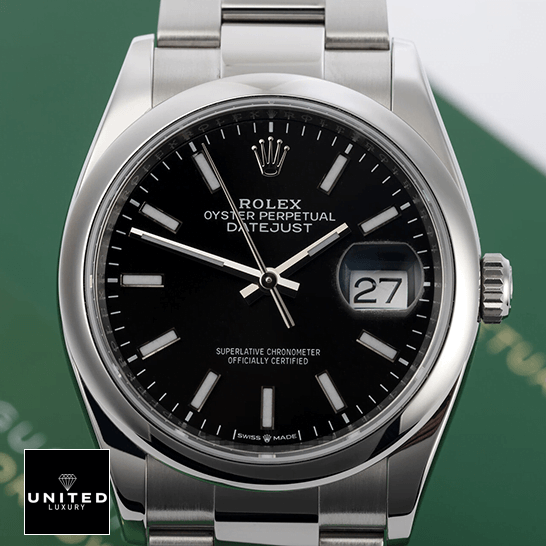 Rolex Datejust 115200-0004 Supreme Replica Edition rolex datejust 115200 0004 steel automatic silver dial oysterr replica black Rolex Datejust 115200-0004 Black Dial Replica on the warranty card