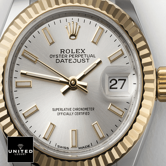 Rolex Lady-Datejust 279173 MOP Diamond Dial Super Clone Edition Rolex Lady-Datejust 279173-0019 Yellow Gold Fluted Bezel Replica