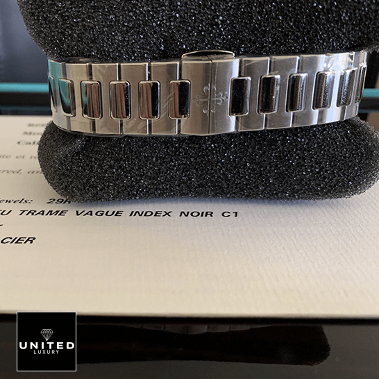 Patek Philippe Nautilus 7118/1A Ladies Perfect Duplicate 1:1 patekphilippe nautilus 71181A 001 replica clasp Patek Philippe Nautilus 71181A-001 Steel Bracelet Replica upside view