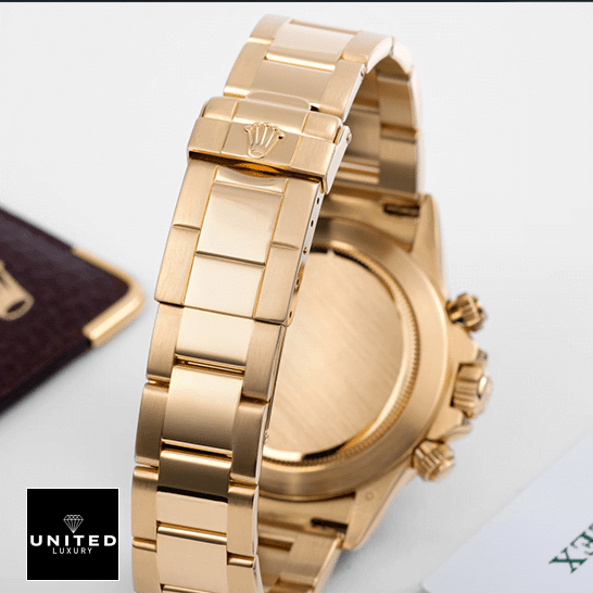 Rolex Daytona 116515LN "Everose" Signature Replica 1:1 Rolex Daytona 116523 Yellow Gold Oyster Bracelet on the Rolex Logo Replica