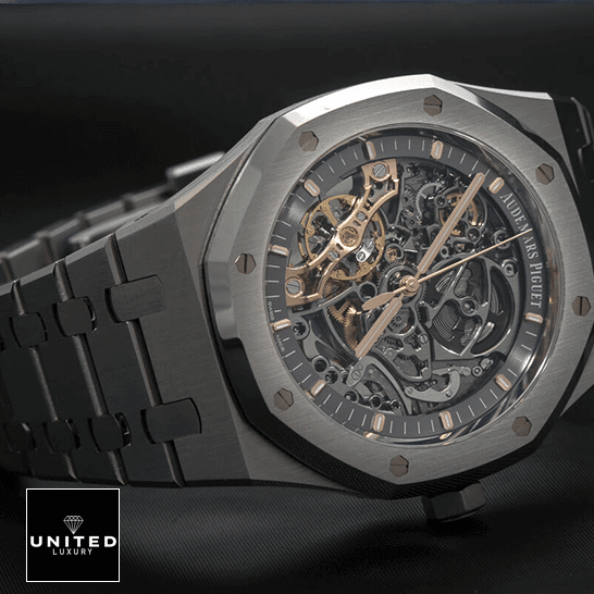 AP Royal Oak "Skeleton" Openworked 15407ST.OO.1220ST.01 Perfect Duplicate Edition Audemars Piget Skeleton Dial Stainless Steel Case Replica side view