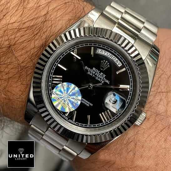 Rolex Day-Date "Presidential" 218239 Detailed Replica rolex presidential replica3 Rolex Day Date II Presidential 218239 Silver Jubilee Replica