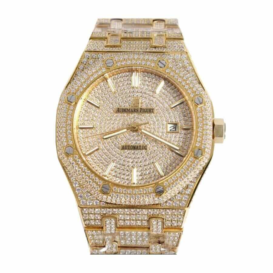 audemars-piguet-royal-oak-selfwinding-gold-15400sr-oo-1220sr-01-iced-out-replica-1 Audemars Piguet Royal Oak 15400SR.OO.1220SR.01 "Fully Iced Out" Elite Clone Edition - Image 1