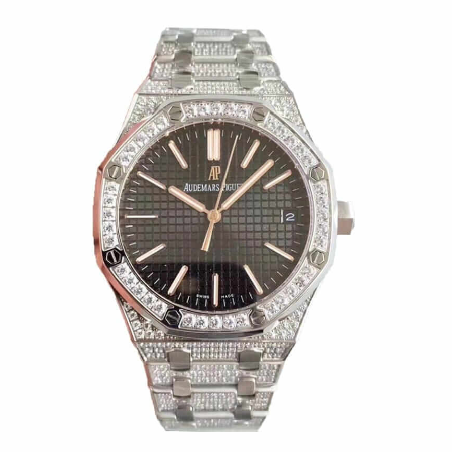 AP-Iced-Out-Watch-Replica-1 Audemars Piguet Royal Oak "Iced Out" A110BL72 Ultimate Clone Quality - Image 1