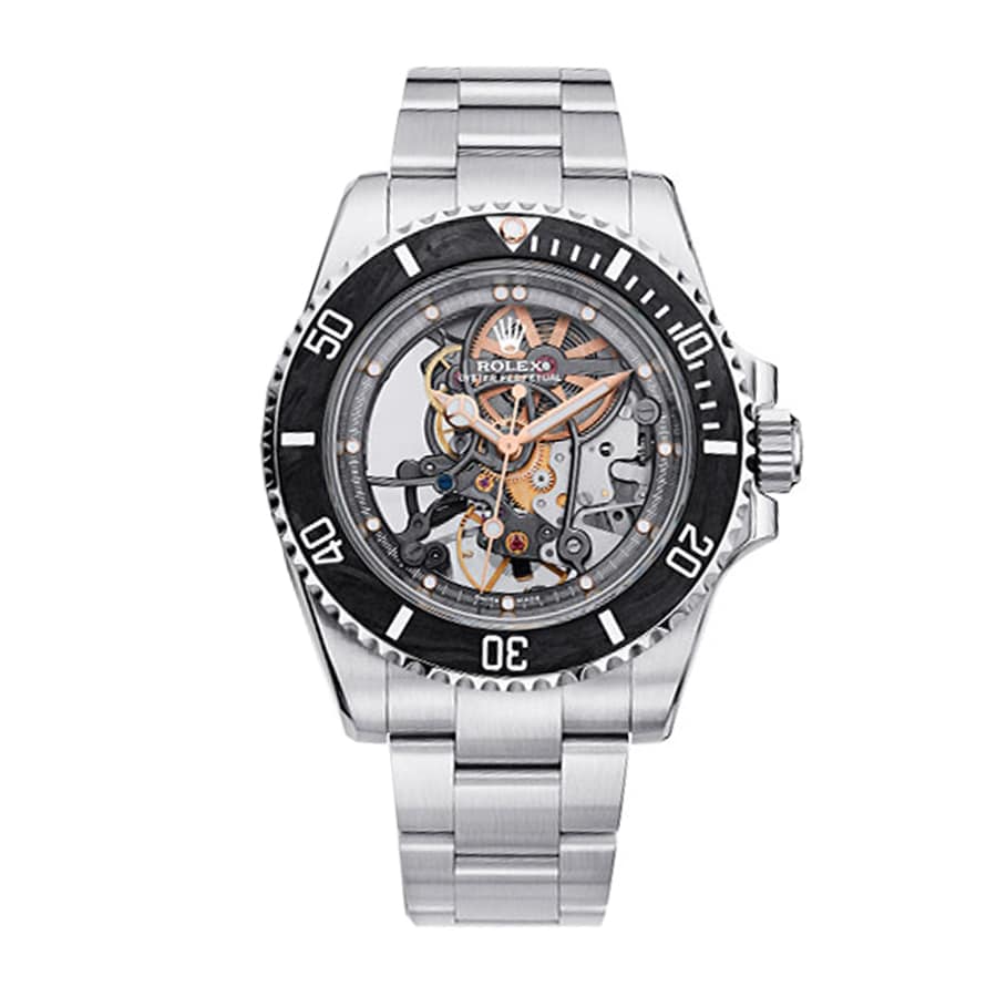 rolex-oyster-perpetual-skeleton-dial-steel-114200-replica Rolex Submariner 114200 "Skeleton" Perfect Clone Quality - Image 1