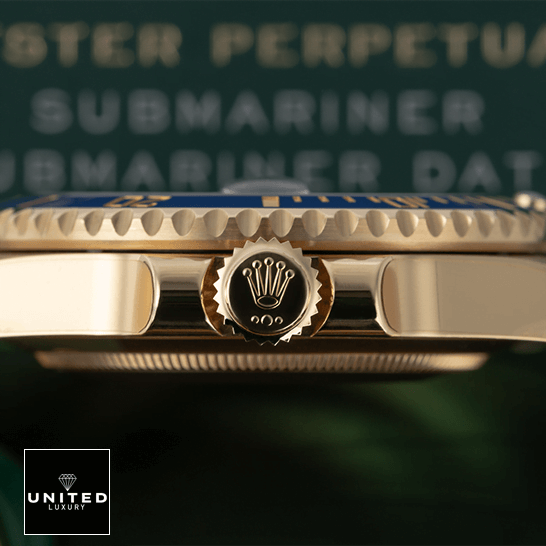 Rolex Submariner Date "Bluesy" 326934-0003 Precision Replica Edition Rolex Submariner Gold 116618LB Replica Crown / Push Button