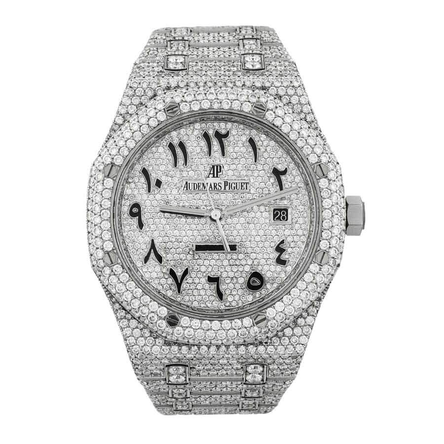 1-4 Audemars Piguet Royal Oak "Iced Out" 15400ST.OO.1220ST.02 Authentic Replica Edition - Image 1