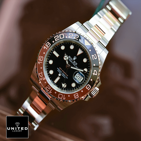 Rolex GMT-Master II 126711CHNR "Root Beer" Deluxe Copy Quality Rolex GMT-Master II 126711CHNR-0002 Two Tone Bezel Replica