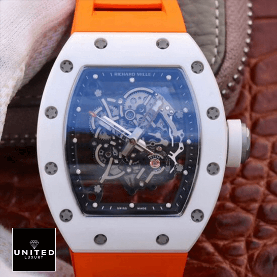 Richard Mille RM 11-03 "Black Ceramic" Premium Clone Replica richard mille RM055 KV V2 white ceramic skeleton dial replica front Richard Mille RM 11-03 "Black Ceramic" Premium Clone Replica richard mille RM055 KV V2 white ceramic skeleton dial replica front