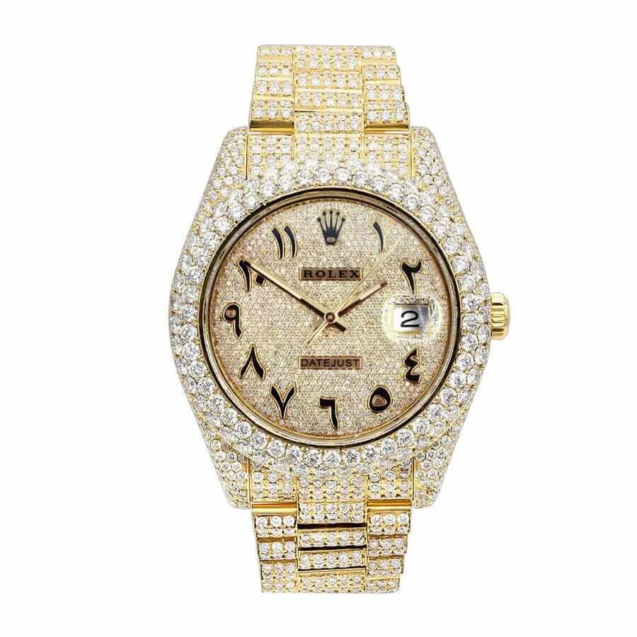 rolex-datejust-yellow-gold-arabic-dial-iced-out-116300-replica-1 Rolex Datejust 116300 "Iced Out Arabic Dial" Collector’s Copy 1:1 - Image 1