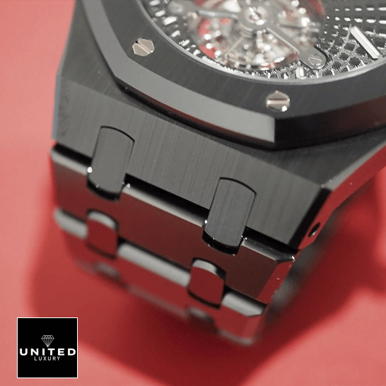 Audemars Piguet Tourbillion 26522CE.OO_.1225CE Black Bracelet Replica red background