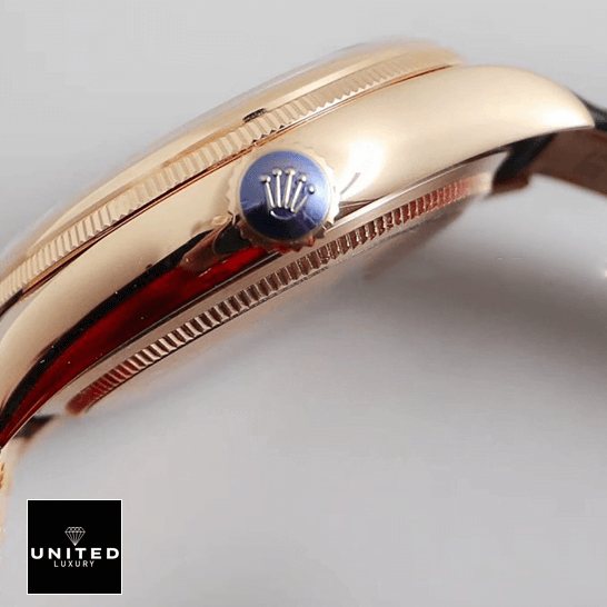 Rolex Cellini Moonphase 50535 "White Dial" Supreme Copy 1:1 Rolex Cellini 50535 Replica Crown / Push Button