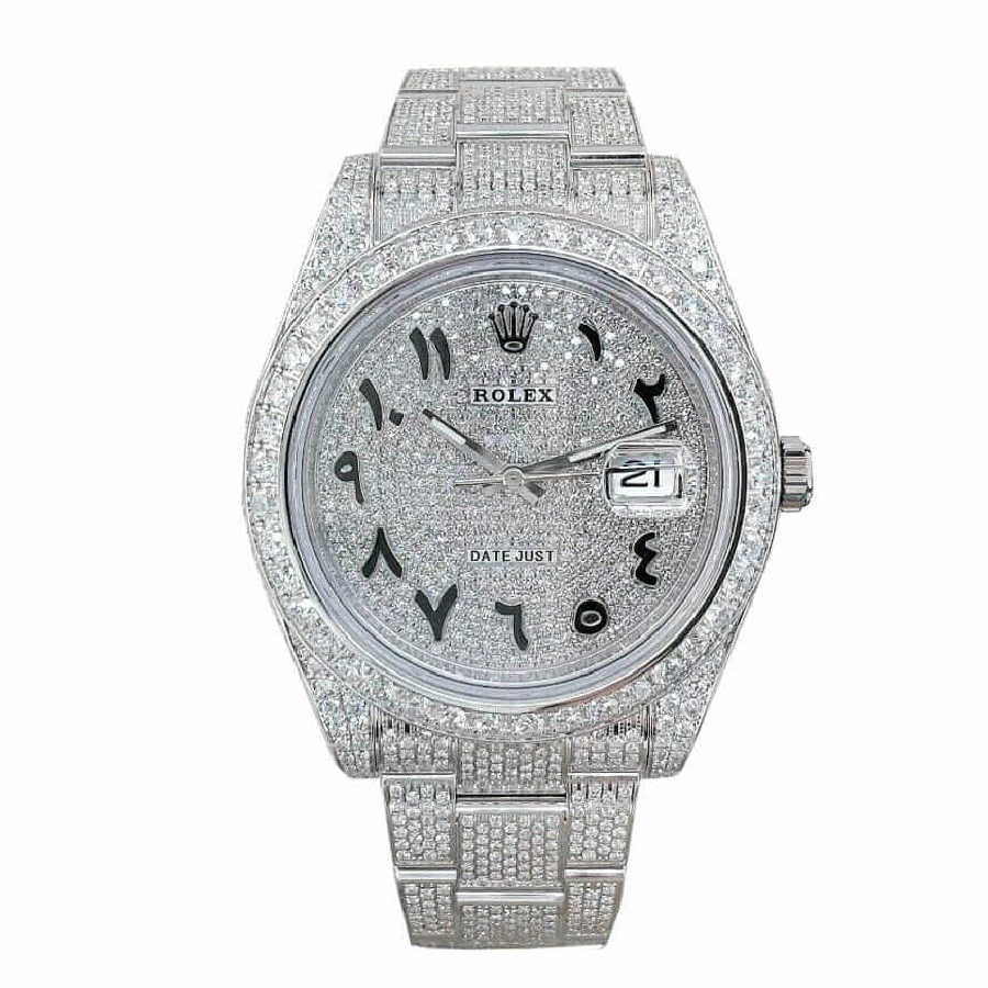 Rolex-Datejust-116300-White-Gold-Diamond-Arabic-Dial-Iced-Out-Replica-1 Rolex Datejust 126300 "Iced Out Arabic Dial" Super Clone Quality - Image 1