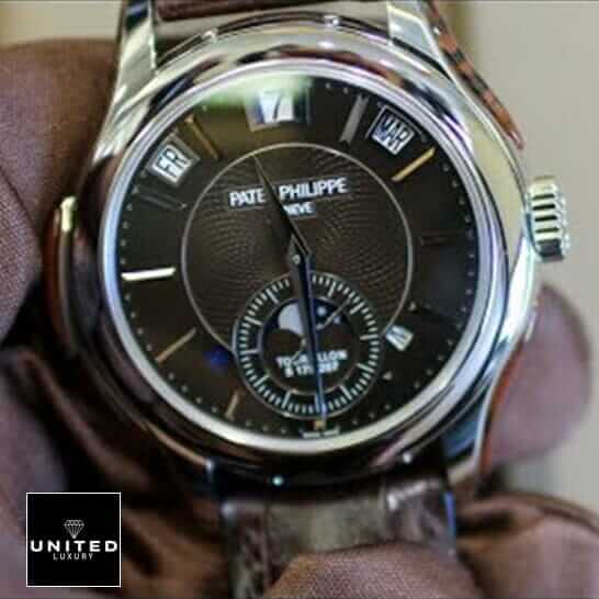 Patek Philippe Minute Repeater Tourbillon 5207P "Platinum" Authentic Clone 1:1 patek repeater replica 1 Patek Philippe Geneve Black Dial Steel Case Replica on the hand