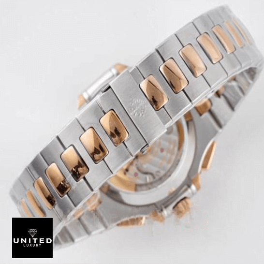 Patek Philippe Nautilus 5980/1AR-001 "Two-Tone" Perfect Super Clone Patek Philippe Nautilus Steel 5980 Steel Bracelet Replica white background