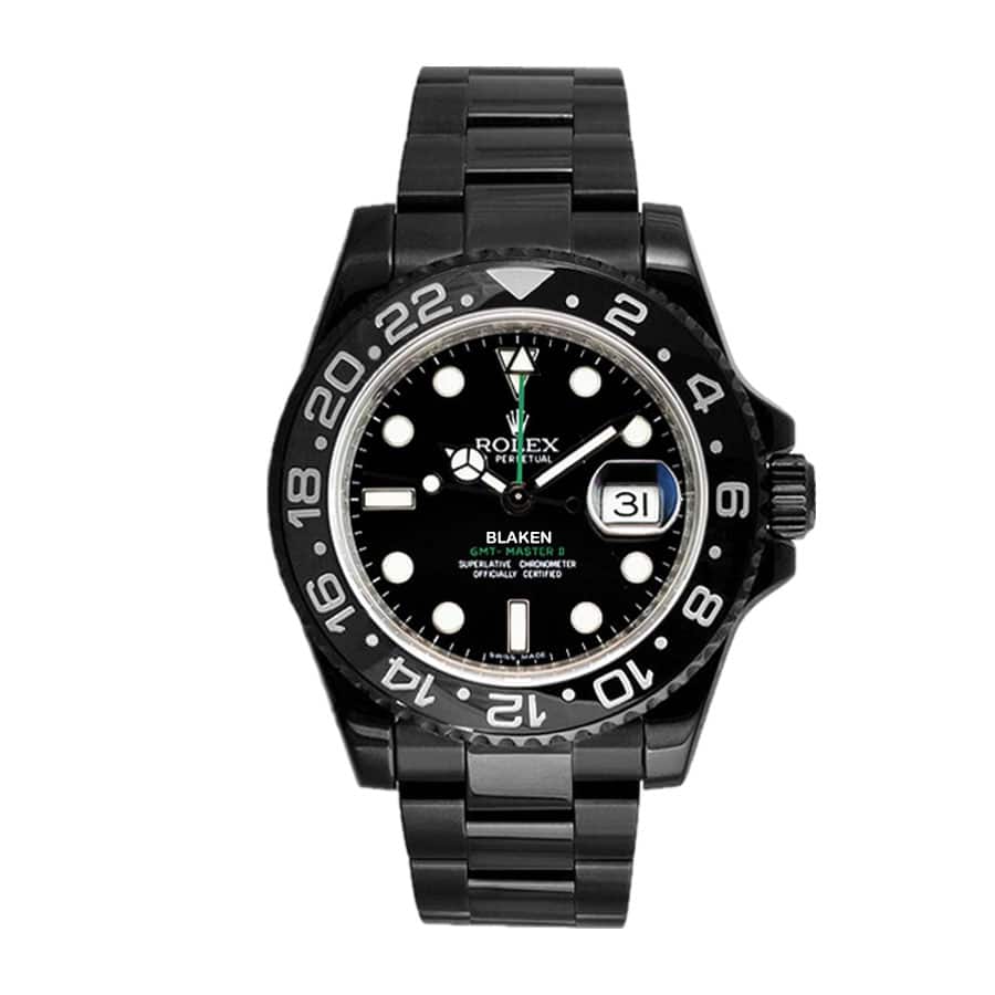 rolex-blaken-gmt-master-ii-singel-black-dial-116710-dlc-pvd-replica Rolex GMT-Master II 116710 "Blaken DLC-PVD" High-End Replica 1:1 - Image 1