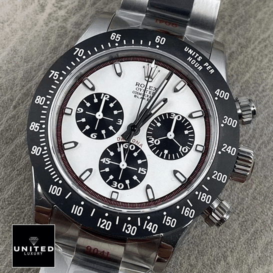 Rolex Cosmograph Daytona 16518 "Blaken" Top Replica 1:1 rolex daytona tiltedright replica Rolex Blaken Daytona Cosmograph Replica stick makers black bezel white dial