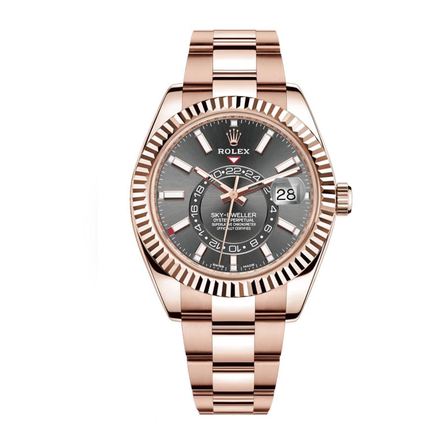 rolex-sky-dweller-326935-sro-automatic-everose-grey-dial-replica Rolex Sky-Dweller 326935-0007 "Everose Rhodium Dial" Next Level Replica - Image 1