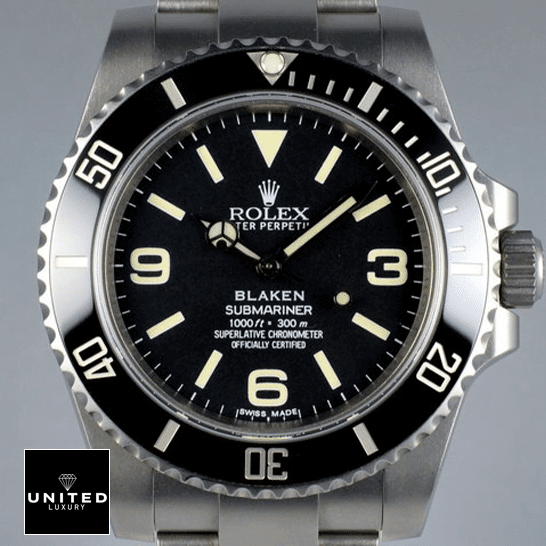 Rolex Submariner 6190 Blaken "Black Dial" Mirror Clone Quality Rolex Blaken Submariner 6190 Replica close view