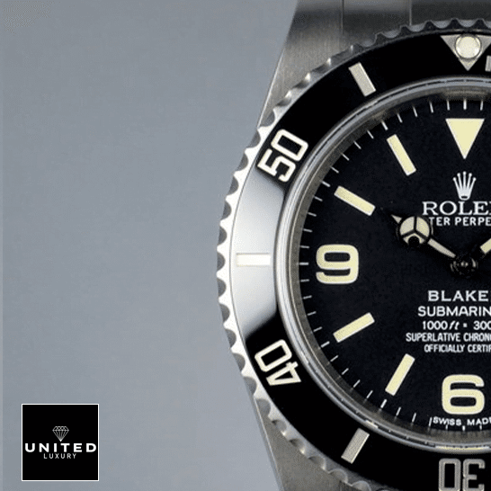 Rolex Submariner 6190 Blaken "Black Dial" Mirror Clone Quality Rolex Blaken Submariner Black Bezel and Dial Replica half view