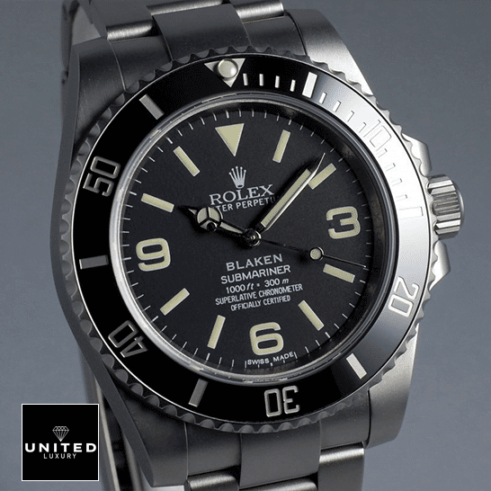 Rolex Submariner 6190 Blaken "Black Dial" Mirror Clone Quality Rolex Blaken Submariner 6190 Replica grey background