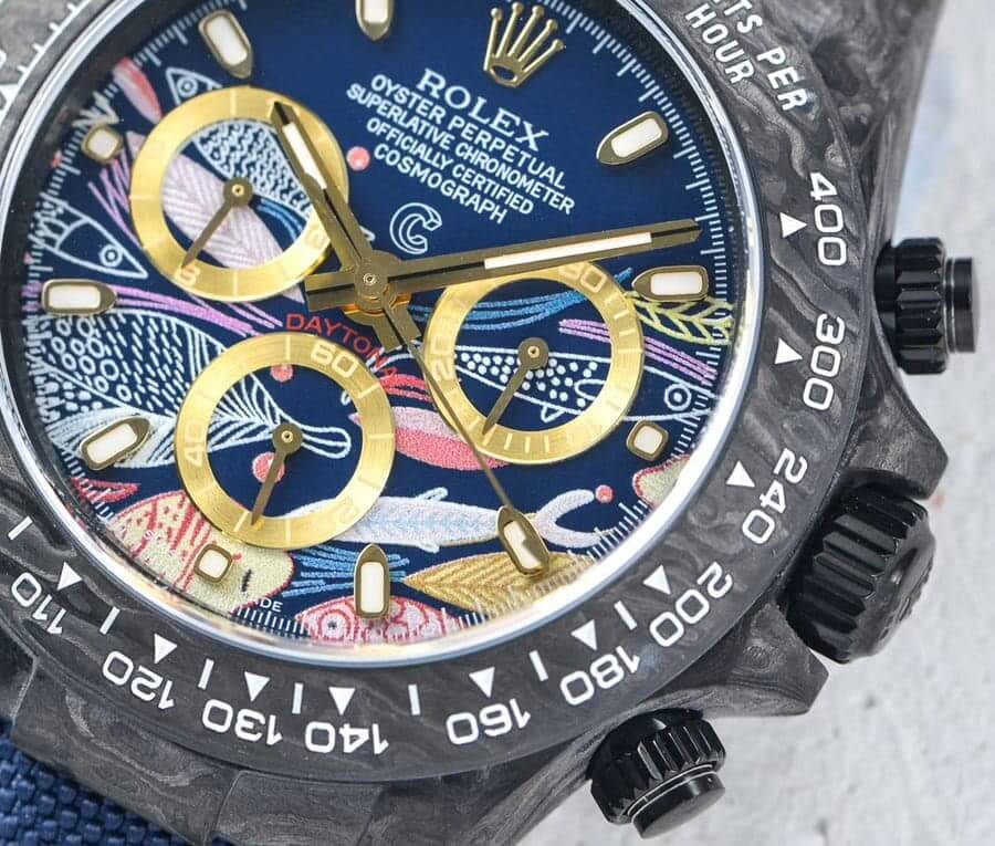 Rolex Cosmograph Daytona 2071401 "Fish Pattern Dial" Premium Copy 1:1 Rolex Daytona Color Fish Pattern Dial 2071401 Replica