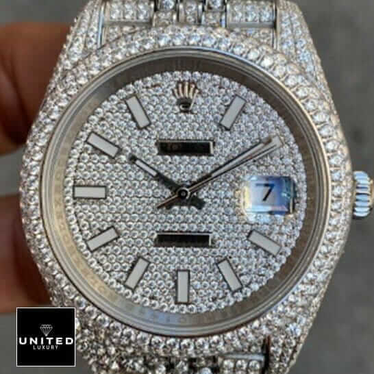 Rolex Datejust 116334 "Iced Out" Near Original Replica 1 17 Rolex Datejust 116334 Diamond Dial Gem-Set Bezel Replica