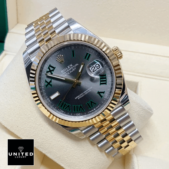 Rolex Datejust 126233 "Wimbledon Dial" Super Accurate Clone rolex datejust 126233 0035 replica tilted Rolex Datejust 36 Wimbledon Two Tone Jubilee Replica in the box