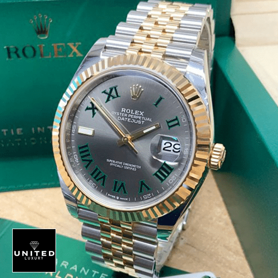Rolex Datejust 126233 "Wimbledon Dial" Super Accurate Clone rolex datejust 126233 0035 replica yellowgold Rolex Datejust 36 Grey Romen Numerial Dial Replica in the box