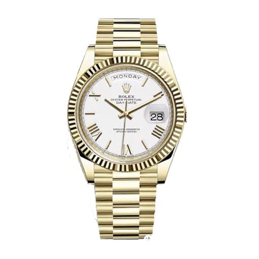 rolex-day-date-ii-collection-gold-white-roman-dial-218238-replica Rolex Day-Date 218238-0037 Precision Clone Edition - Image 1