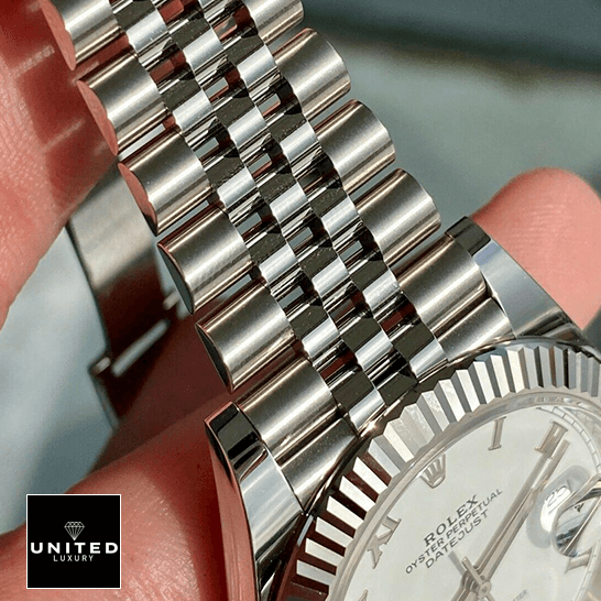 Rolex Datejust 126334 "Steel & White Gold" Perfect Super Clone Rolex 126334 Datejust 41mm Roman White Dial Replica Jubilee Bracelet