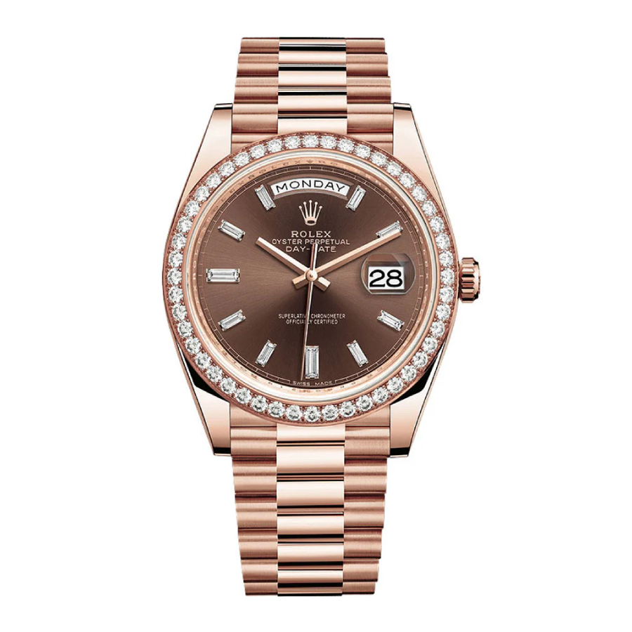 Rolex-Day-Date-228345RBR-Chocolate-Dial-Diamond-Bezel-Replica-1 Rolex Day-Date 228345RBR "Chocolate Dial" Master Clone Quality - Image 1