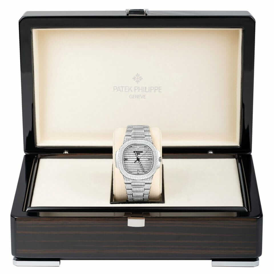 Patek Philippe Nautilus 5719/10G-010 "Diamond" Swiss Super Clone patek 5719 diamond replica5 patek-5719-diamond-replica5