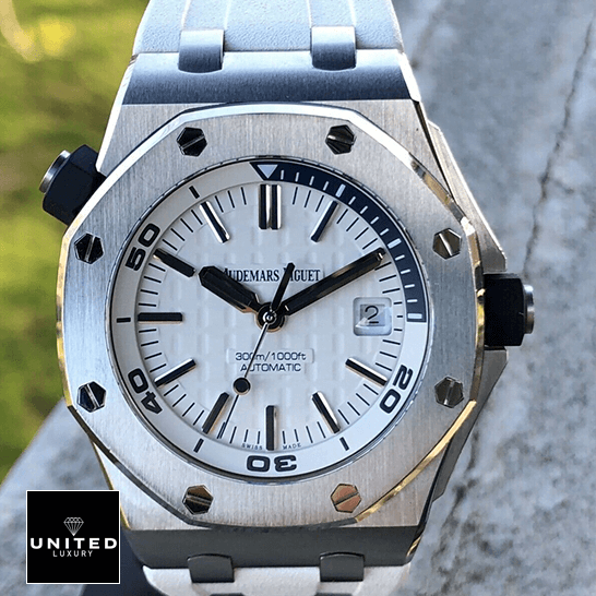 Audemars Piguet Royal Oak Offshore 26170ST.OO.D101CR.01 "White Dial" Superior Replica Audemars Piguet Royal Oak White Dial Replica stone background