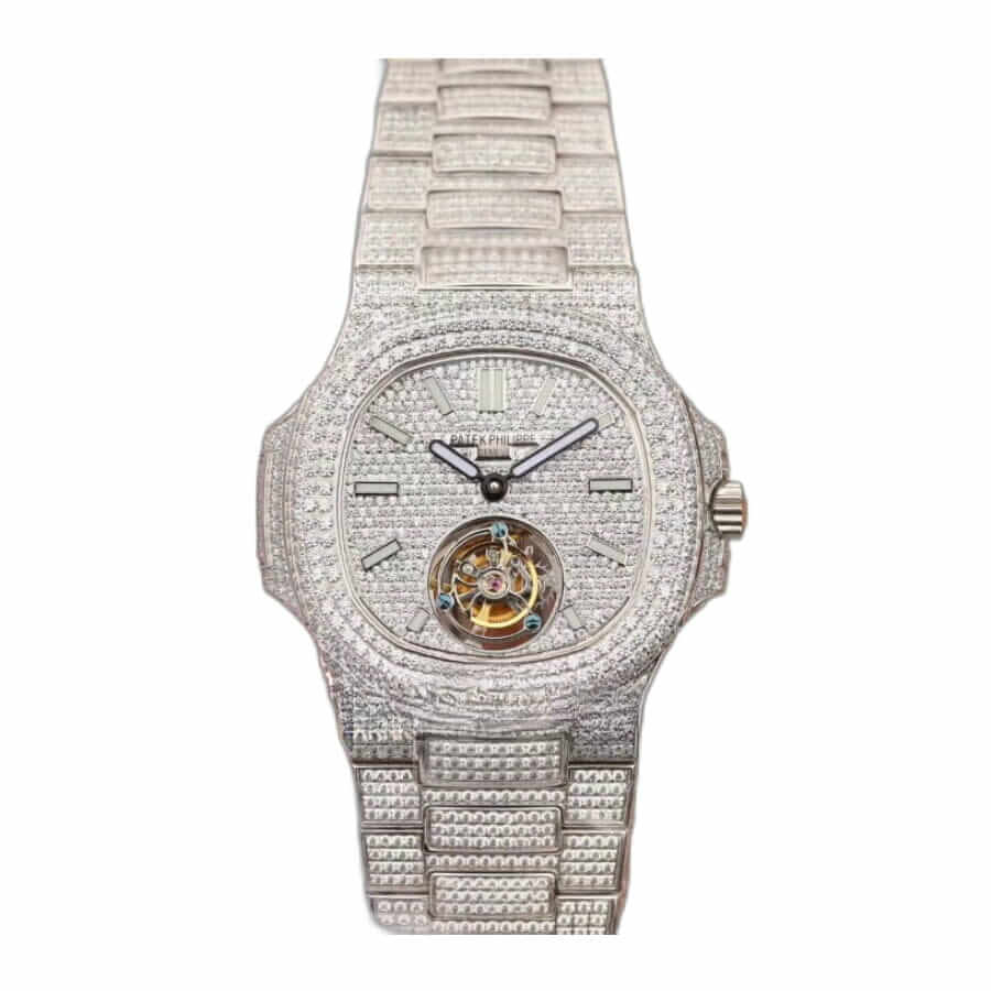 patek-philippe-nautilus-steel-5711-lue-dial-replica-1-1 Patek Philippe Sky Moon Tourbillon 6002R "Diamond Bezel" Premium Copy 1:1 - Image 1