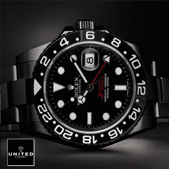 Rolex GMT-Master II 126710LN "Blaken Single Red" Exact Replica 1:1 unitedluxury rolex blaken black top Rolex Blaken GMT-Master II Black Bezel With White Numerial Replica