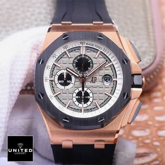 Audemars Piguet Royal Oak Offshore 26173ST.OO.D003CU.01 Premium Copy 1:1 ap pride of germany Audemars Piguet Royal Oak Black Gold Case Replica on the hand